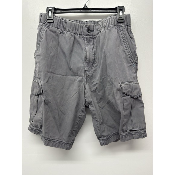 Tommy Bahama Cargo‎ Shorts Men's Medium Gray Flat Front Cotton Elastic Waist #15 - Picture 1 of 8